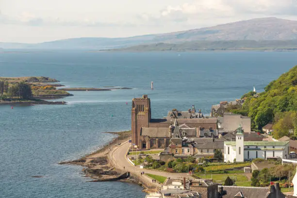 Coastal cityview city scape at oban glasgow scotland england uk