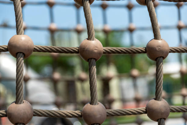 Close-Up rope bridge in free public adventure