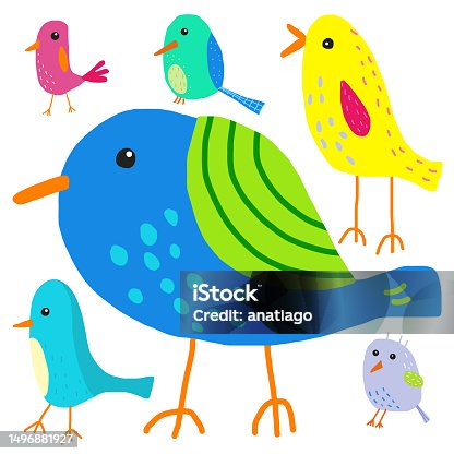 istock Vector birds illustrations set collection 1496881927