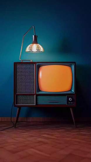 View of old vintage television