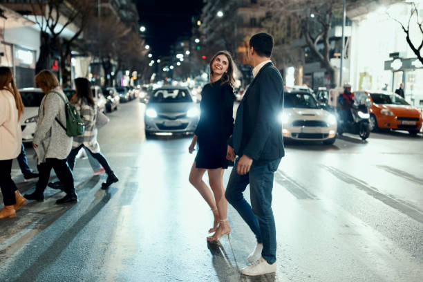 istock Smiling couple enjoying the city 1496886388