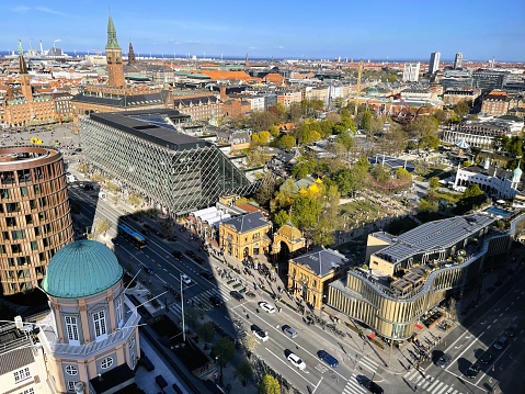 City centre of Coventry with cathedral and wider city