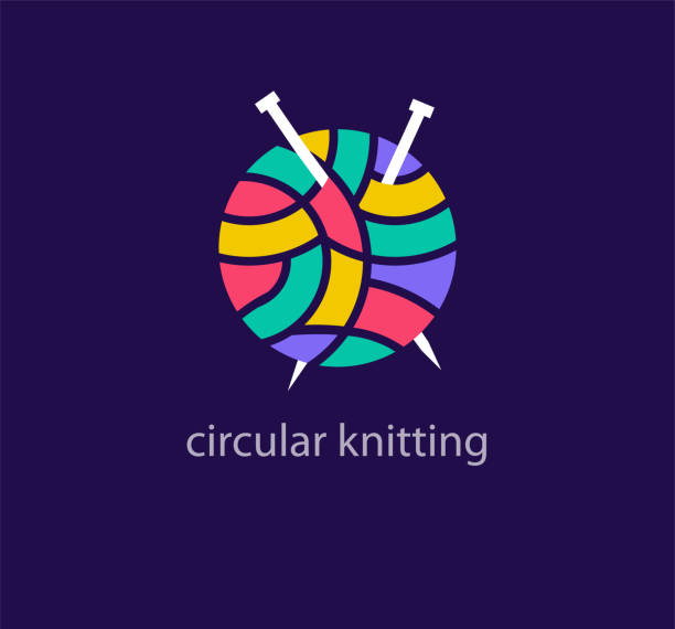 Creative round thread logo design. Unique design color transitions. Unique knitting knit logo template. vector fashion designer logos images stock illustrations