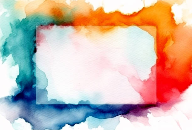 Beautiful abstract watercolor background with copy space, vivid bright multi colored texture