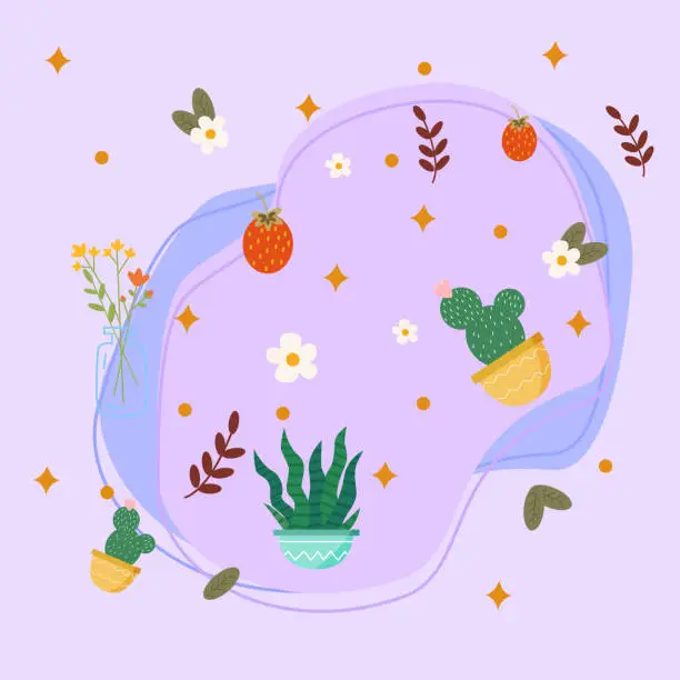 Vector illustration of фон с растениями