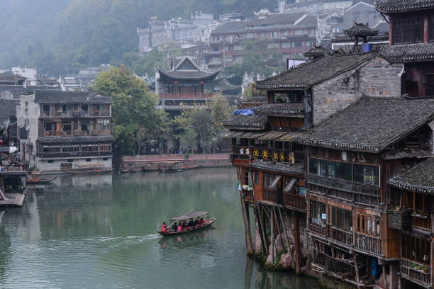Hunan, China - Nov 5, 2015. Fenghuang Ancient Town in Hunan, China. Fenghuang (Phoenix) is still being kept in its original appearance with 300 years passed.