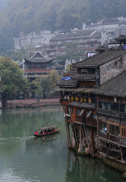 Hunan, China - Nov 5, 2015. Fenghuang Ancient Town in Hunan, China. Fenghuang (Phoenix) is still being kept in its original appearance with 300 years passed.