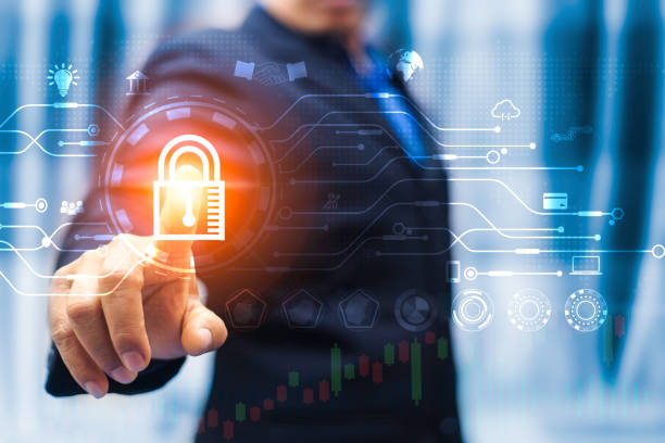 istock Cyber security concept protect information on internet network. Business scan keys unlock the screen with virtual screen interface to enter the network, futuristic virtual screen interface technology 1496900353