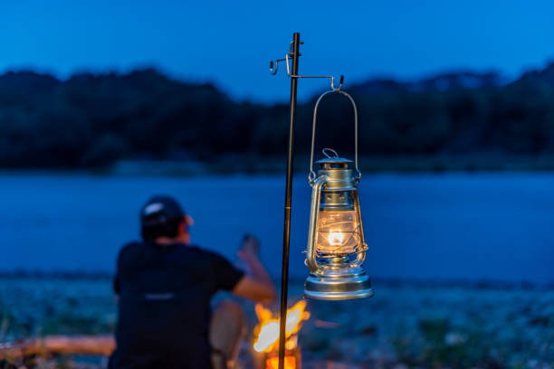 istock Outdoor camping, lamps and tents 1496906267