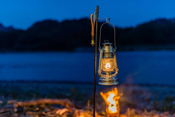 istock Outdoor camping, lamps and tents 1496906291