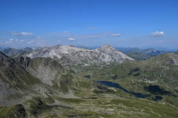 View to Lungauer and Steirische Kalkspitze as well as to Giglachsee in Schladminger Tauern, Styria