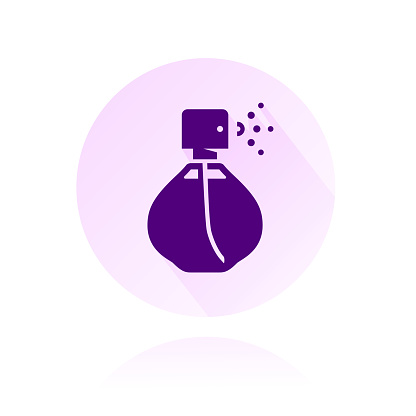 This is a vector illustration of a perfume bottle icon