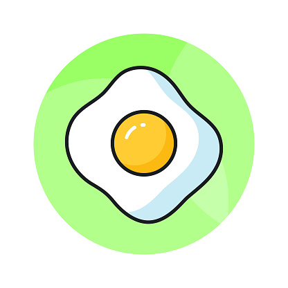 A beautifully designed vector of fried egg in trendy style, ready to use icon