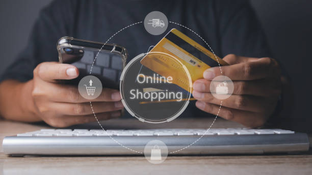 istock Shopping online by credit card making online shopping  payment E-commerce. 1496912544