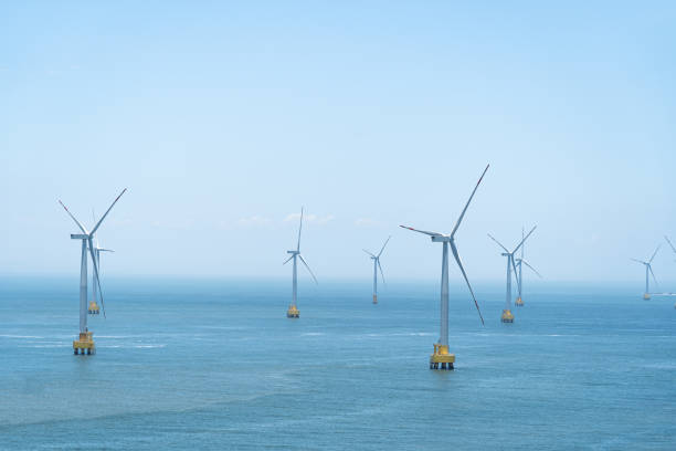 istock Offshore wind farms on sunny days 1496915984