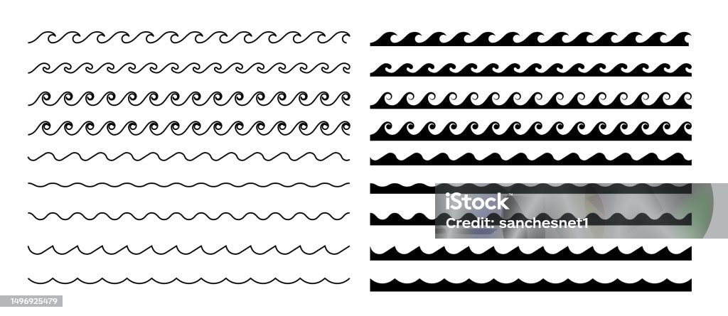 Seamless Wave Pattern Set 2 Stock Illustration - Download Image Now ...