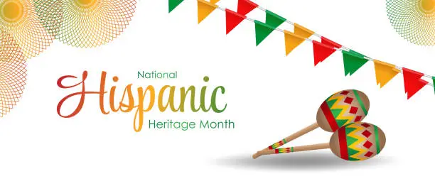 Vector illustration of Hispanic National Heritage Month in September and October. Hispanic and Latino culture. Latin American patterns. Vector