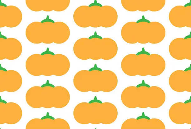 Vector illustration of Cute pumpkin seamless pattern