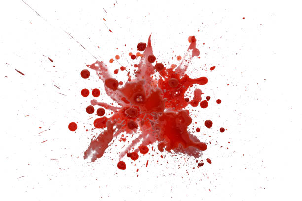 istock closeup drops of red blood isolated on white background,abstract pattern 1496931995