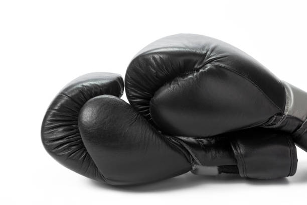 istock Boxing gloves close up on a white background 1496932345