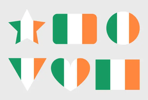 Vector illustration of Ireland flag vector icon. Irish flag illustration