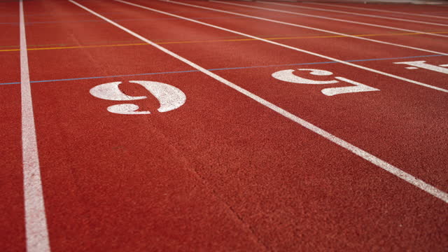 DS Indoor running track and lane numbers