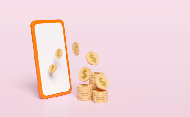 istock 3d orange mobile phone, smartphone icon with money dollar coin stack isolated on pink background. online shopping, internet banking, screen phone template, cellphone mockup, 3d render, clipping path 1496939756