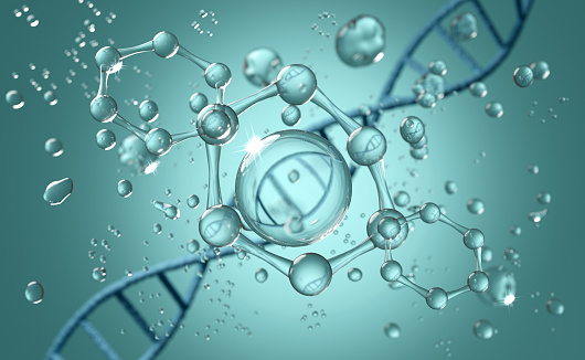 3d helix chromosome or Dna structure, technology science background. 3d render illustration