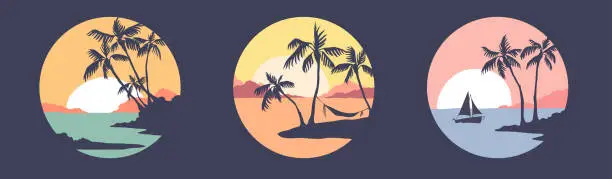 Vector illustration of Abstract tropical landscape.