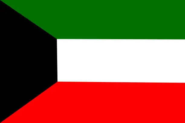 Vector illustration of Kuwait flag.