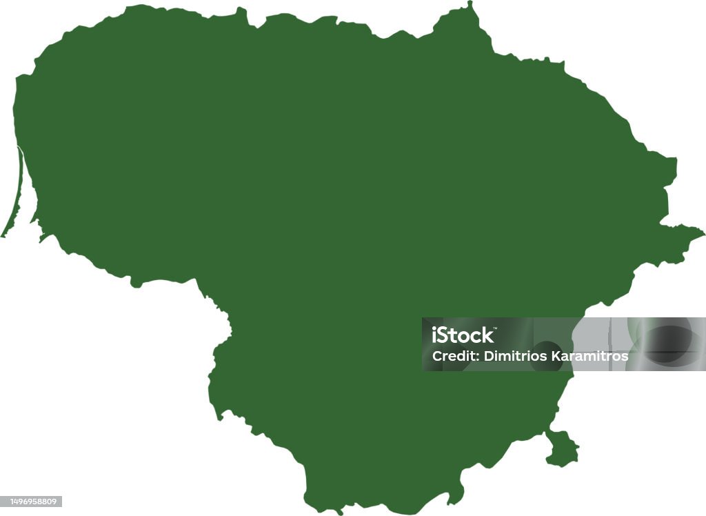Lithuania Vector Shape Vector Map Of Lithuania Stock Illustration - Download Image Now ...