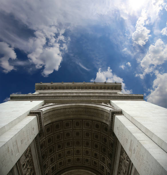 istock Arc de Triomphe (against the background of sky with clouds), Paris, France 1496959156