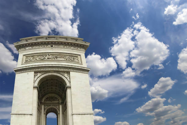 istock Arc de Triomphe (against the background of sky with clouds), Paris, France 1496959356