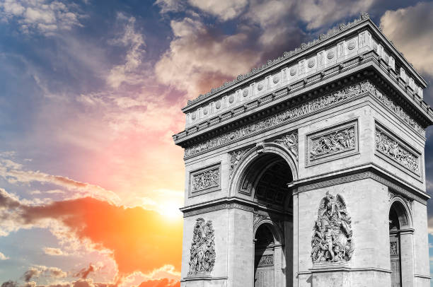 istock Arc de Triomphe (against the background of sky with clouds), Paris, France 1496959575