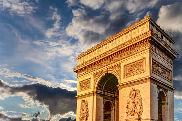 istock Arc de Triomphe (against the background of sky with clouds), Paris, France 1496959678