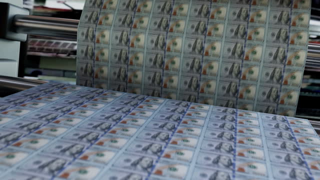 American 100 US Dollar Banknotes being printed