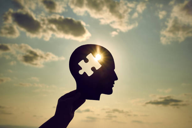 istock Concept of a human head with a puzzle in the middle 1496960677
