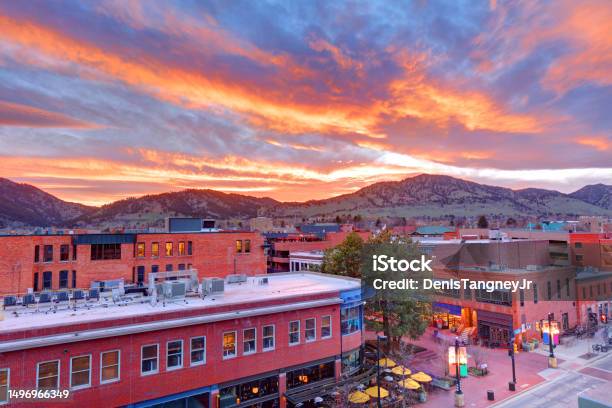 Boulder Colorado Stock Photo - Download Image Now - Boulder - Colorado, Colorado, Downtown District