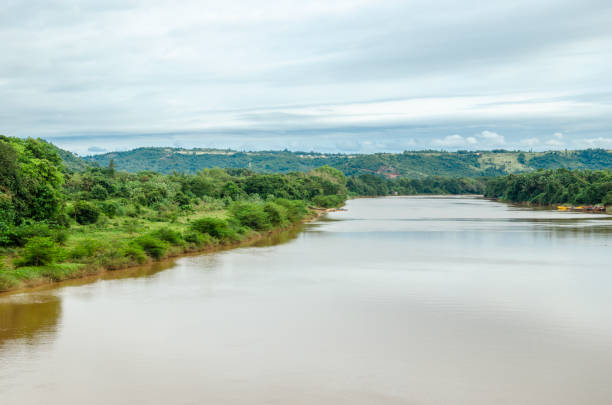 istock River with lush green  banks 1496971508