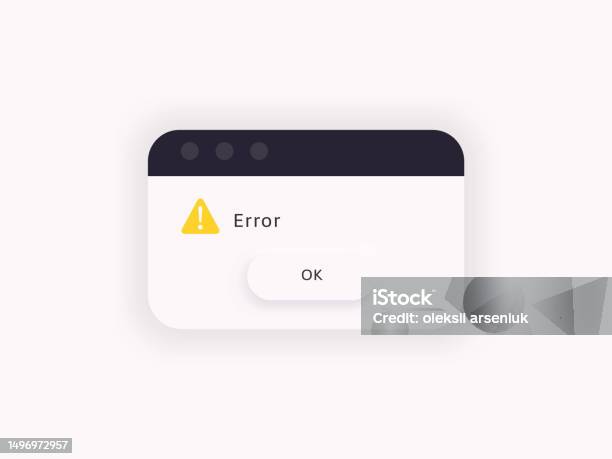 Error Message System Alert Window Bug Notification Popup Stock ...