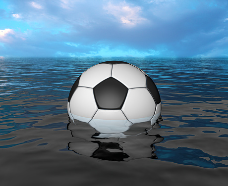 Soccer Ball in The Sea