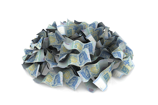 Pile of packs of Hungarian Forint bills