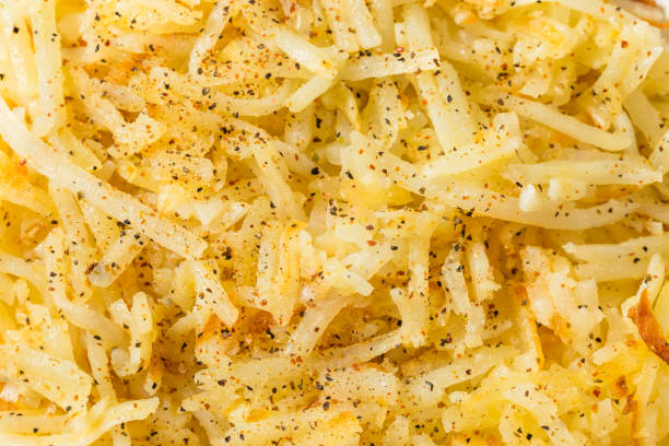 Homemade Breakfast Potato Hash Browns with Salt and Pepper