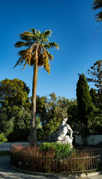 Achilleion Palace in Corfu, Greece. Statues of Achilles Achilleion Palace in Corfu, Greece. Statues of Achilles. Summer corfu holiday palace stock pictures, royalty-free photos & images