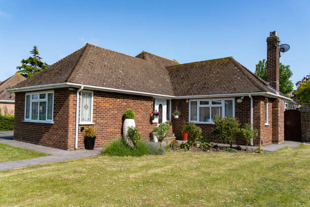 istock Residential bungalow single story home - UK 1496996087