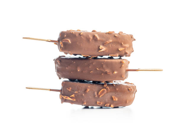 istock Popsicle, ice cream covered with chocolate isolated on white background. 1497002601