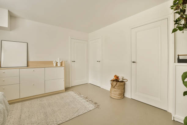 istock a living room with white cabinets and a rug 1497003734