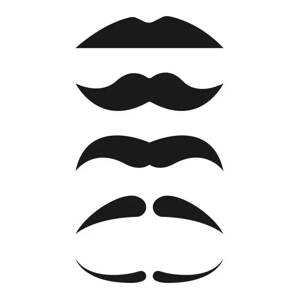 Vector illustration of Mustache Icon Set.