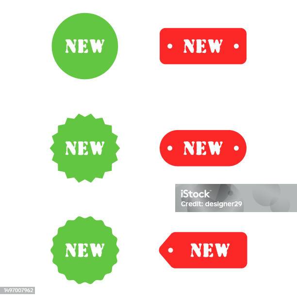 New Sticker Clean New Sticker Set Vector Design On White Background Stock Illustration ...