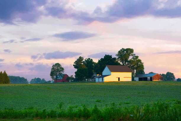istock Barn-Old barn-With a soybean field, Fulton  County Indiana 1497012390